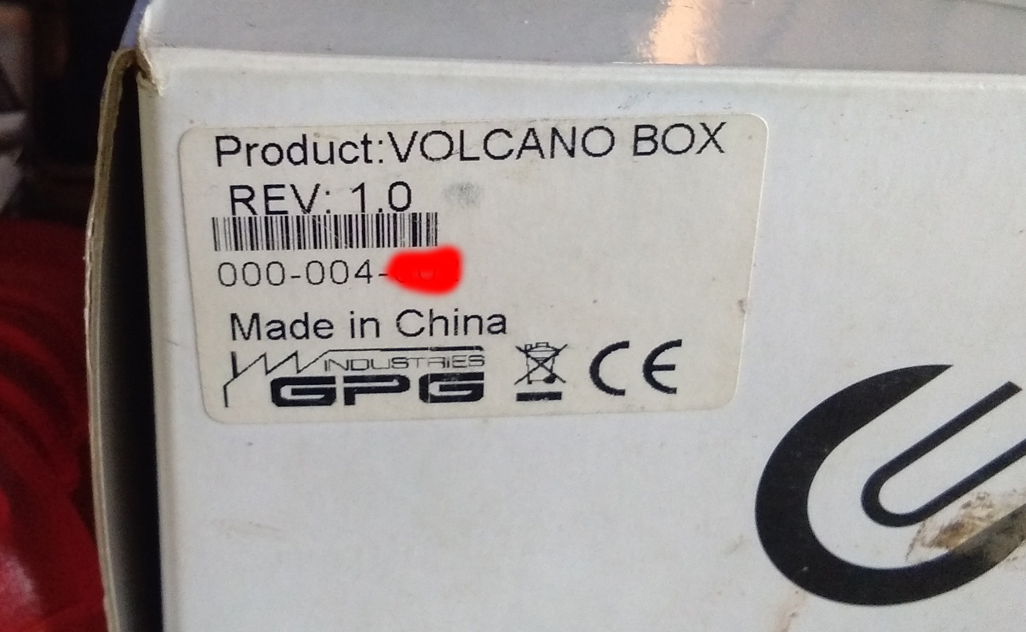 volcano box serial number
